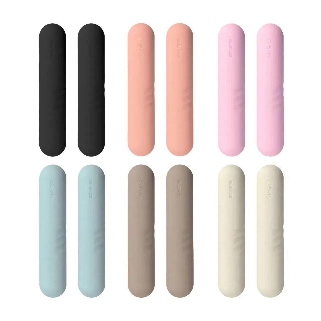 Silicone-edged non-slip hand-drawn dumbbell stick in various colours and weights for fitness training.