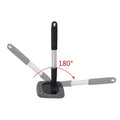 Black telescopic car windscreen cleaning brush with aluminium alloy rod, 180 degree rotating head and fibre cover, 15 x 10cm scraper