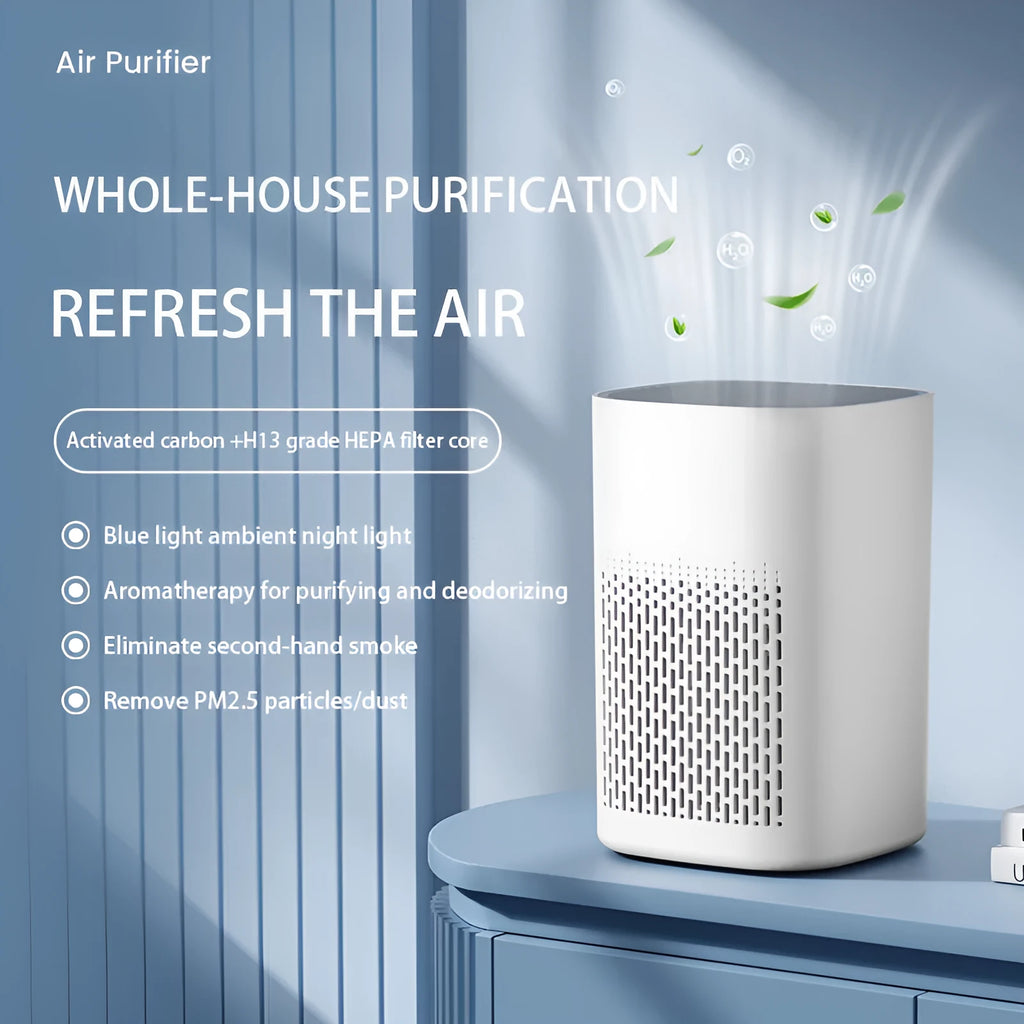 Simple style desktop air purifier with USB power connection for small rooms