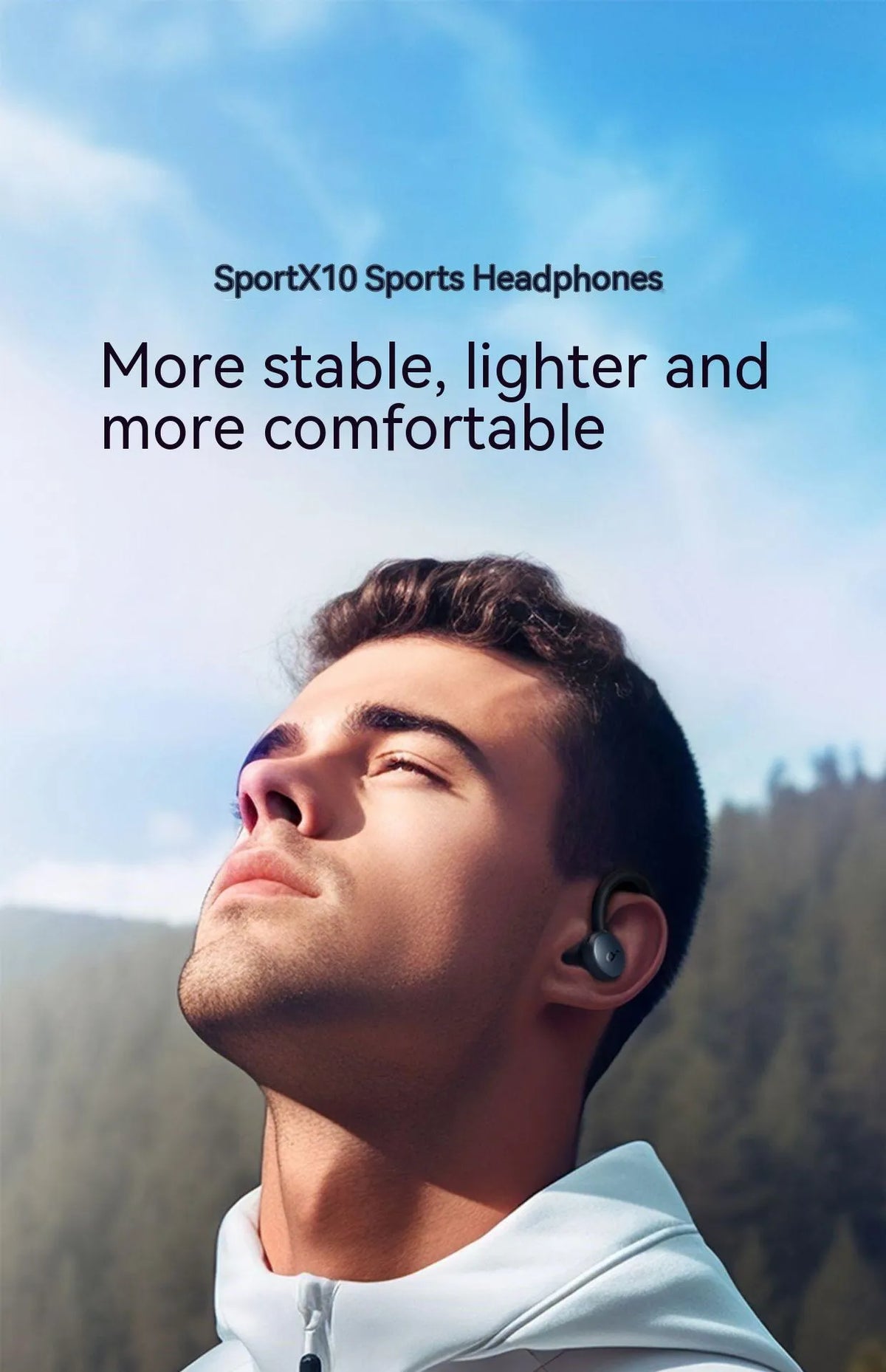 Sport X10 black ear hook Bluetooth sports headset with noise reduction and waterproof function