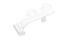 Pure white KB06 manual drain unblocking tool with button, braided hose, and three copper tee adaptors for global sink standards.