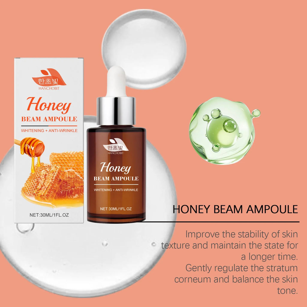30ml bottle of Moisturising Skin Colour Facial Liquid serum with honey and ginseng ingredients.