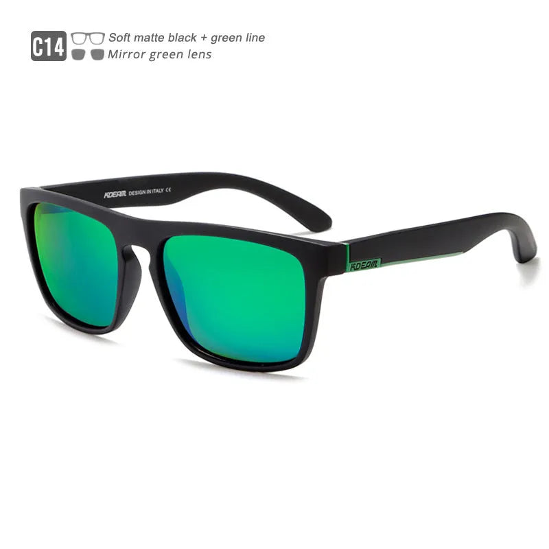 Men's polarized sports driving sunglasses with full frame, UV400 protection, and multiple colour options