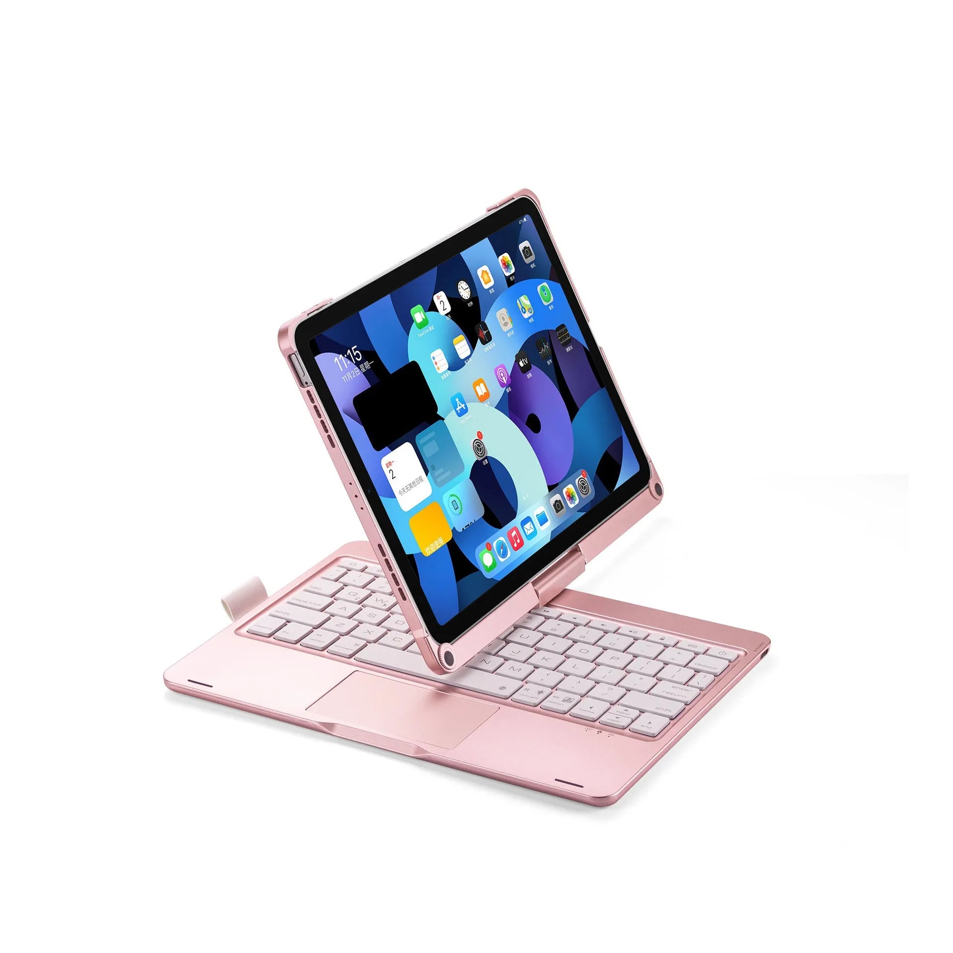 Miaocontrol 360 rotating Bluetooth keyboard for Apple iPad Pro and iPad Air tablets in black, rose gold or silver