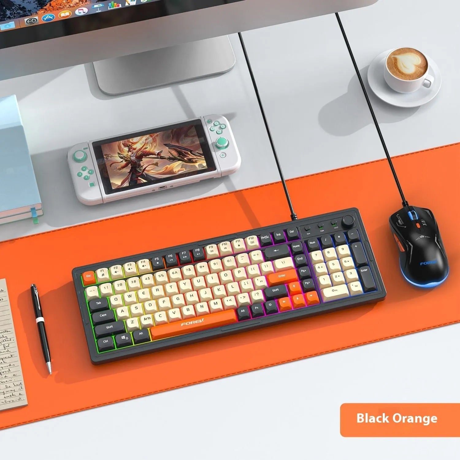 K98 mechanical keyboard with T7 wireless mouse in multiple colour options including black socks and xiaguang purple variants