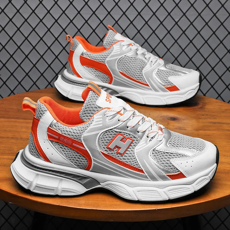 Men's mesh casual running shoes in three colour options with injection moulded plastic soles