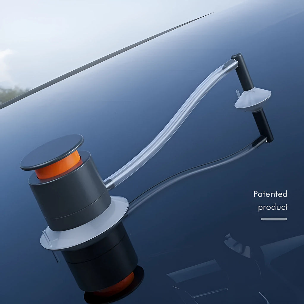 Car windscreen crack repair tool kit with plastic applicator and glass corrector bottle