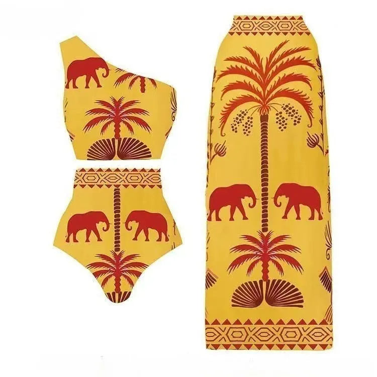 Ladies' one-piece swimsuit in polyester fabric, available in multiple colours and designs