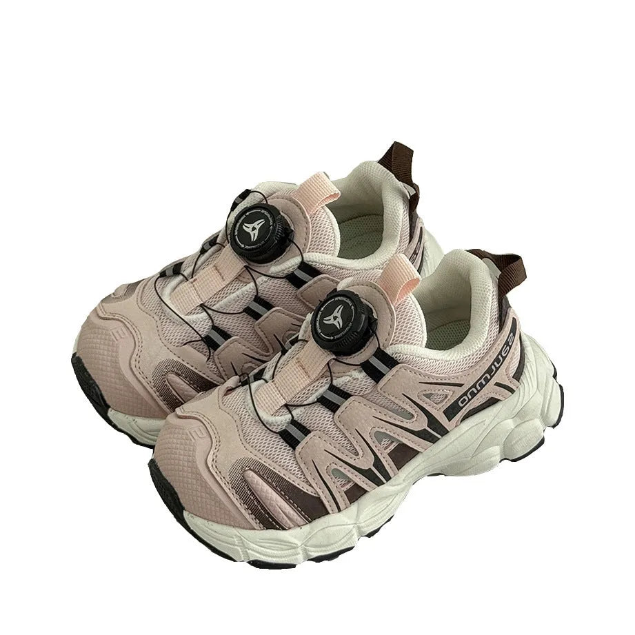 Casual lightweight shoes with breathable PU leather mesh upper in black, beige or pink