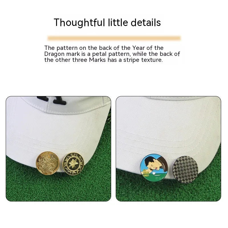 Zinc alloy golf hat clip showing Dragon Year design with metal craftsmanship detail
