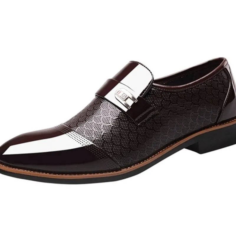 Big Code men's cowhide leather casual shoes in black or brown, flat heel, sizes 38-48