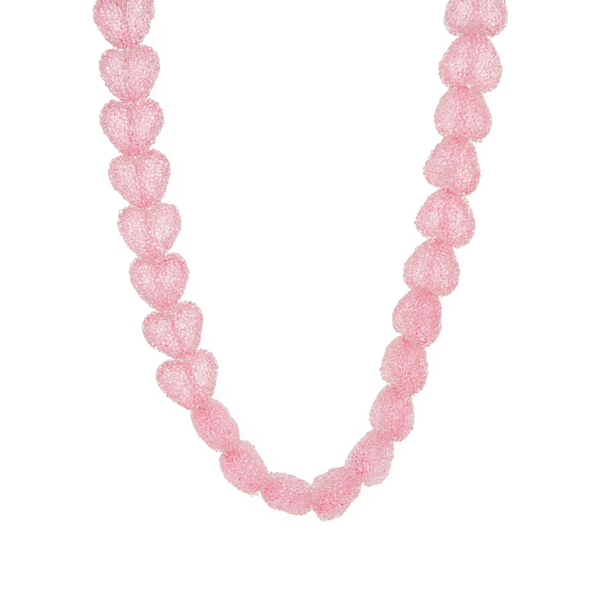 Colored loving heart resin necklace and earrings set with heart-shaped pendant and matching earrings in candy colours