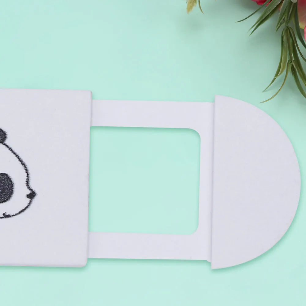 White plastic webcam privacy cover slider, 3x1.5x0.1cm, for laptop tablet camera, pack of 3