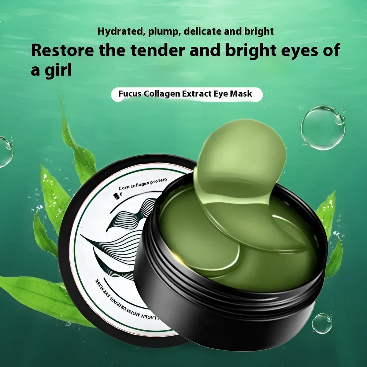 60 green seaweed collagen essence eye mask tablets for moisturising with hyaluronate