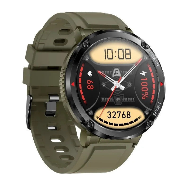 T30 Smart Watch with black silicone strap showing time and health metrics on its IPS screen.