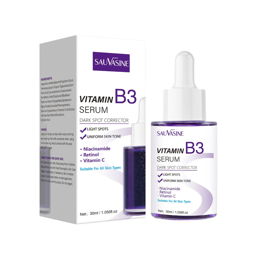 30ml Vitamin B3 facial essence in pump bottle for nourishing and firming skincare