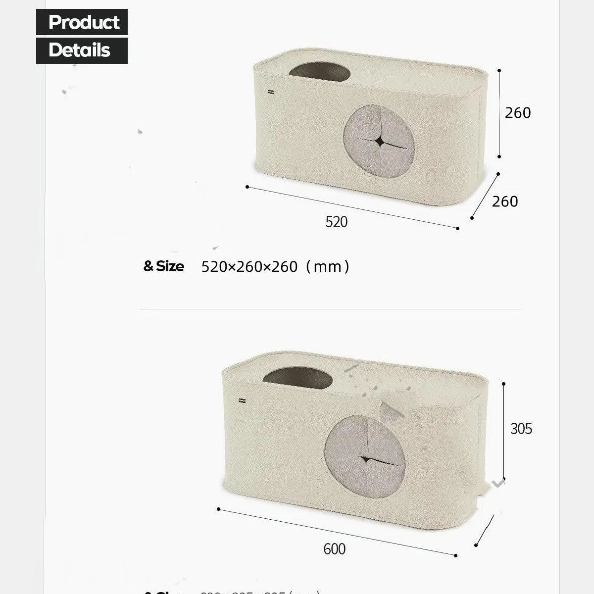 Foldable khaki felt cat nest shown unfolded, suitable as a pet bed or cage liner.