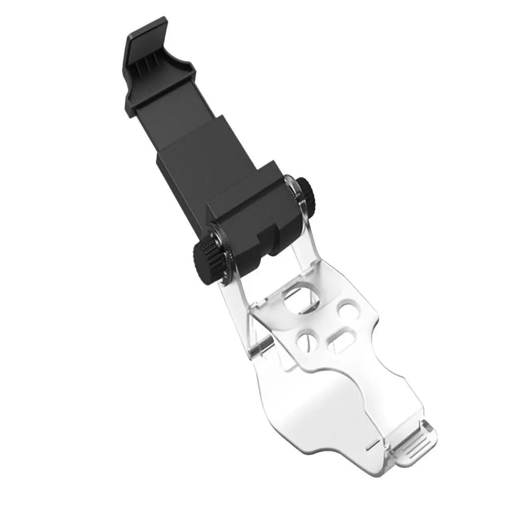 Universal black magnetic mobile phone holder mounted on car dashboard for hands-free driving