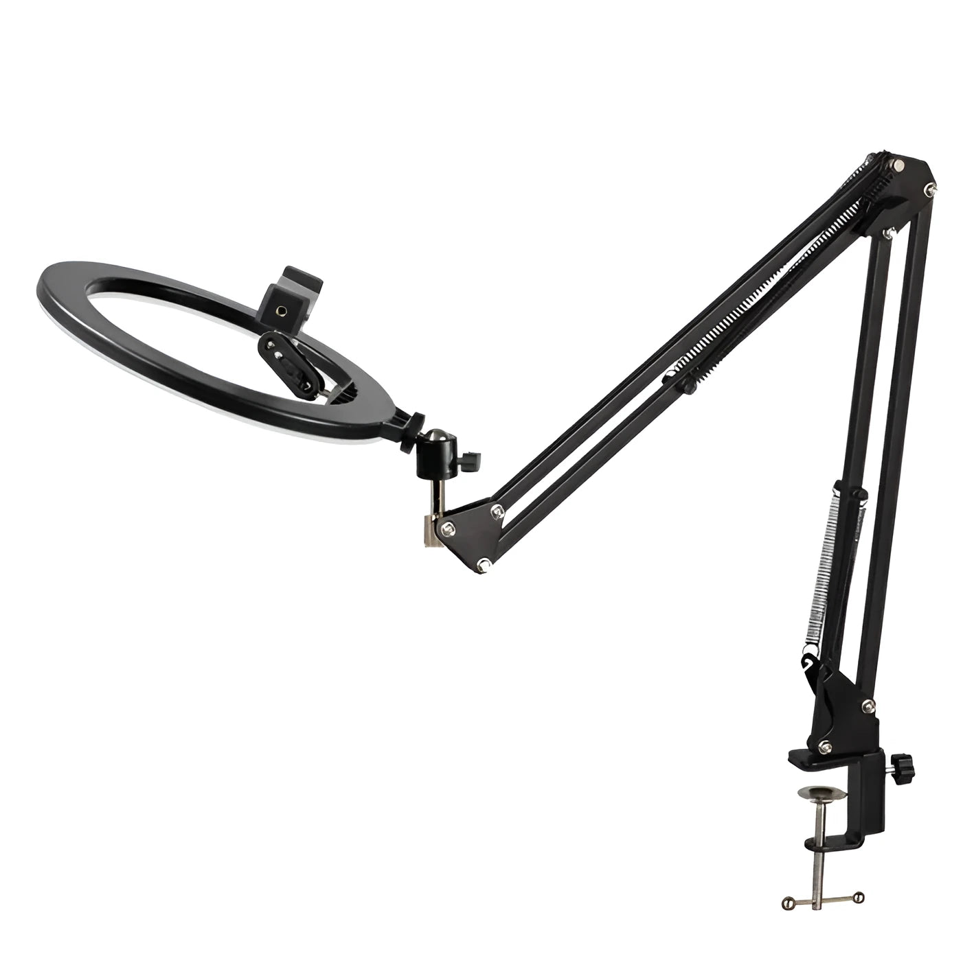 Lazy mobile phone bracket on desktop with cantilever tilt for multi-angle shooting