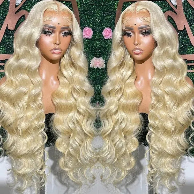 Creative pure colour all-matching semi-hand woven human hair lace wig Ruili style for ladies