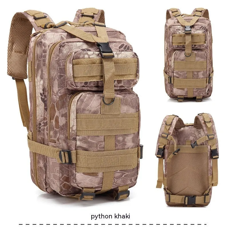 Large capacity off-road hiking backpack in tactical colour with air pillow shoulder straps