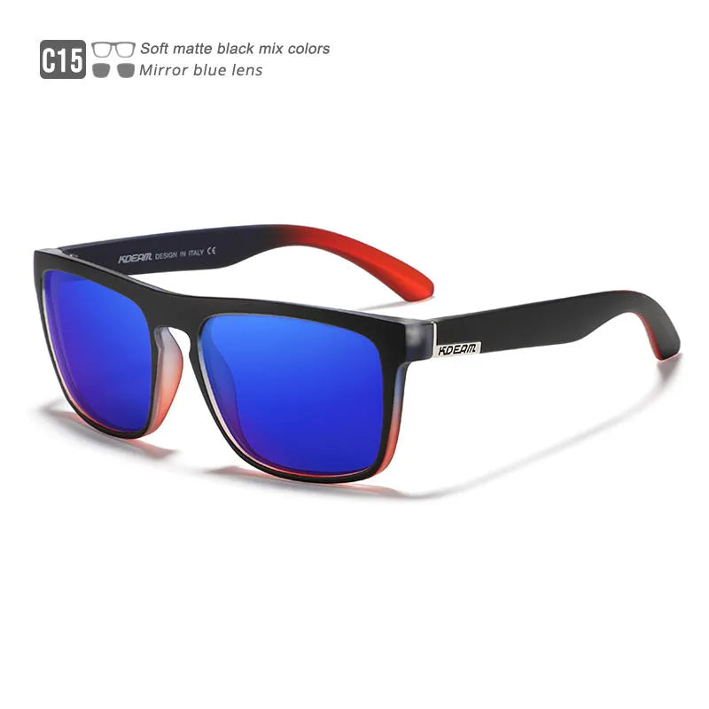 Men's polarized sports driving sunglasses with full frame, UV400 protection, and multiple colour options