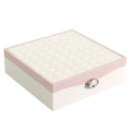 Large red or white PU jewelry storage box for necklaces and rings