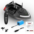 V020 GPS remote control fishing boat in luminous yellow on water, showing remote controller and handbag.