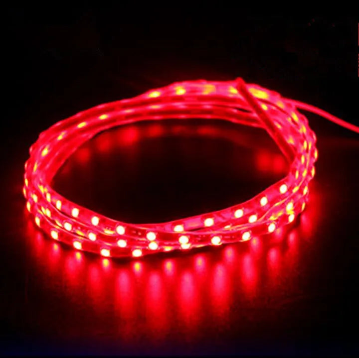 12V LED strip light for car decoration, soft flexible colour lamp in blue or red, 90cm to 150cm