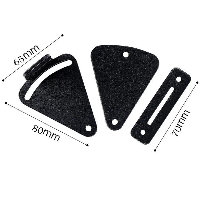 Black stainless steel sliding barn door lock showing S and M size options for different gap measurements