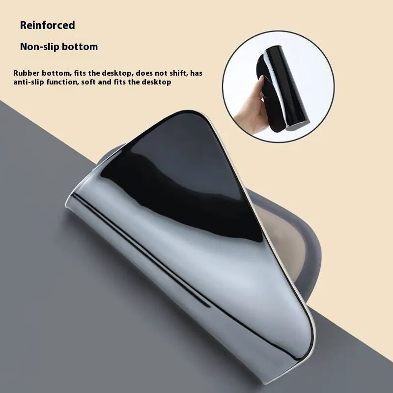 Ergonomic mouse pad with wrist rest in cloth silicone construction showing colour pattern options