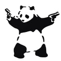 Outdoor sports panda reflective car sticker black PET material 10x10cm cartoon decal