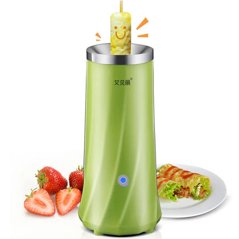 Beige white mini breakfast machine compact automatic kitchen appliance on countertop
