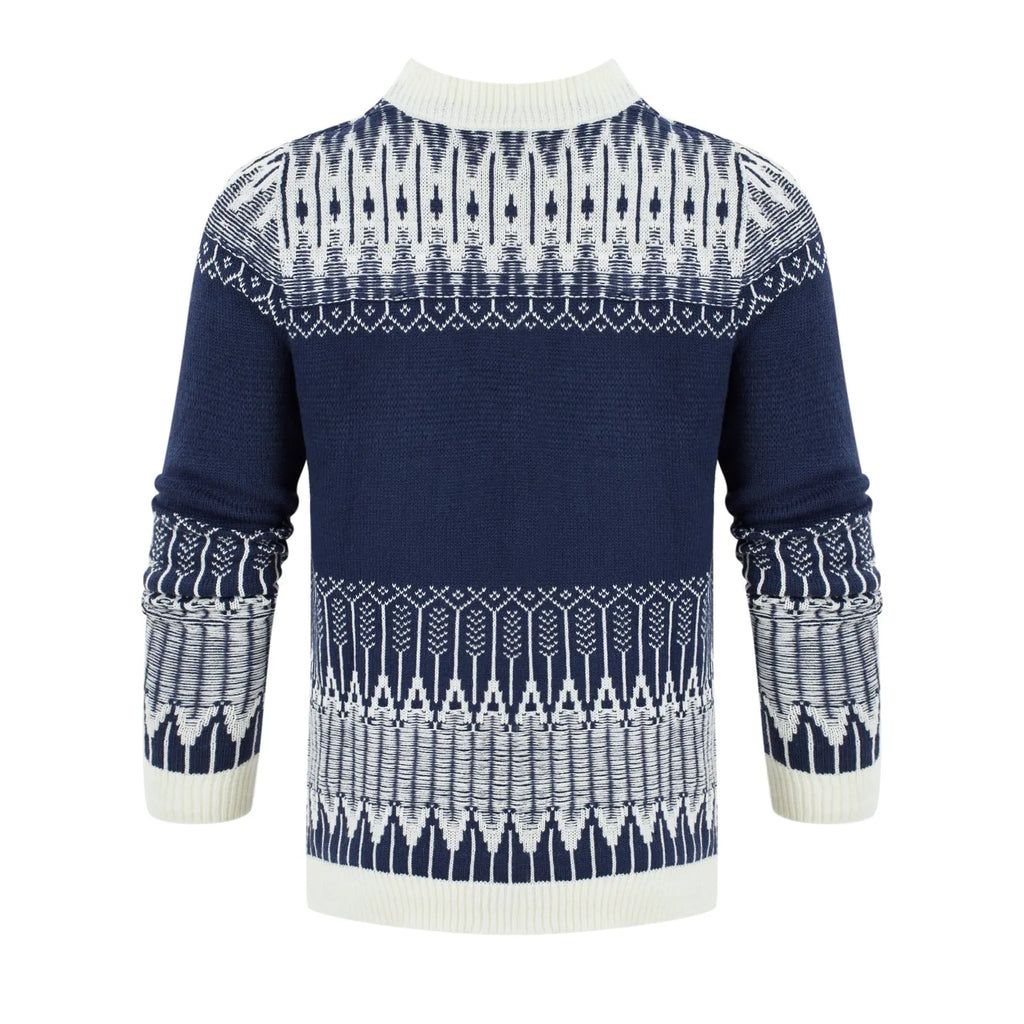 Men's knitted long-sleeve pullover sweater in a selection of styles and sizes.