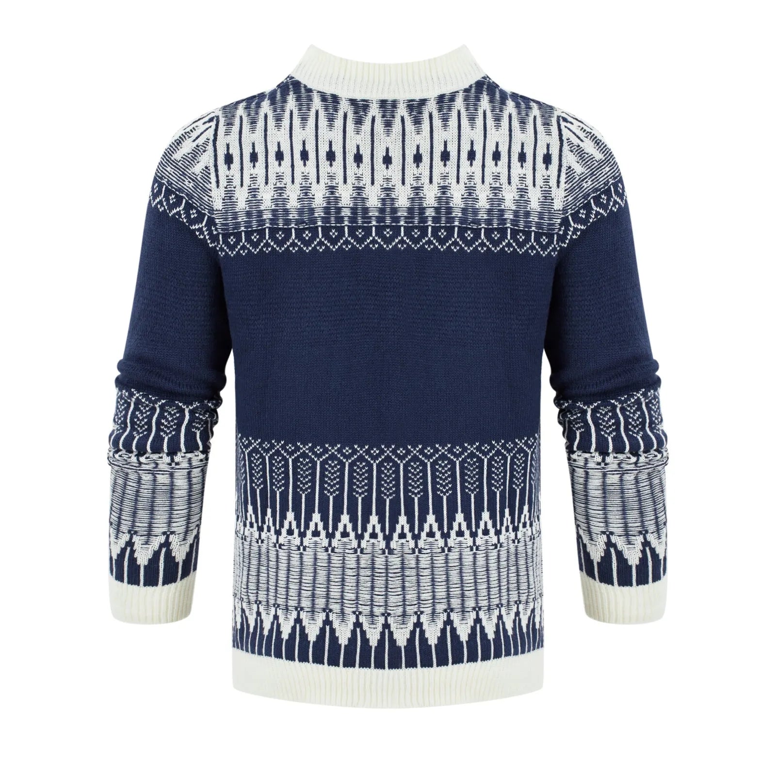 Men's knitted long-sleeve pullover sweater in a selection of styles and sizes.
