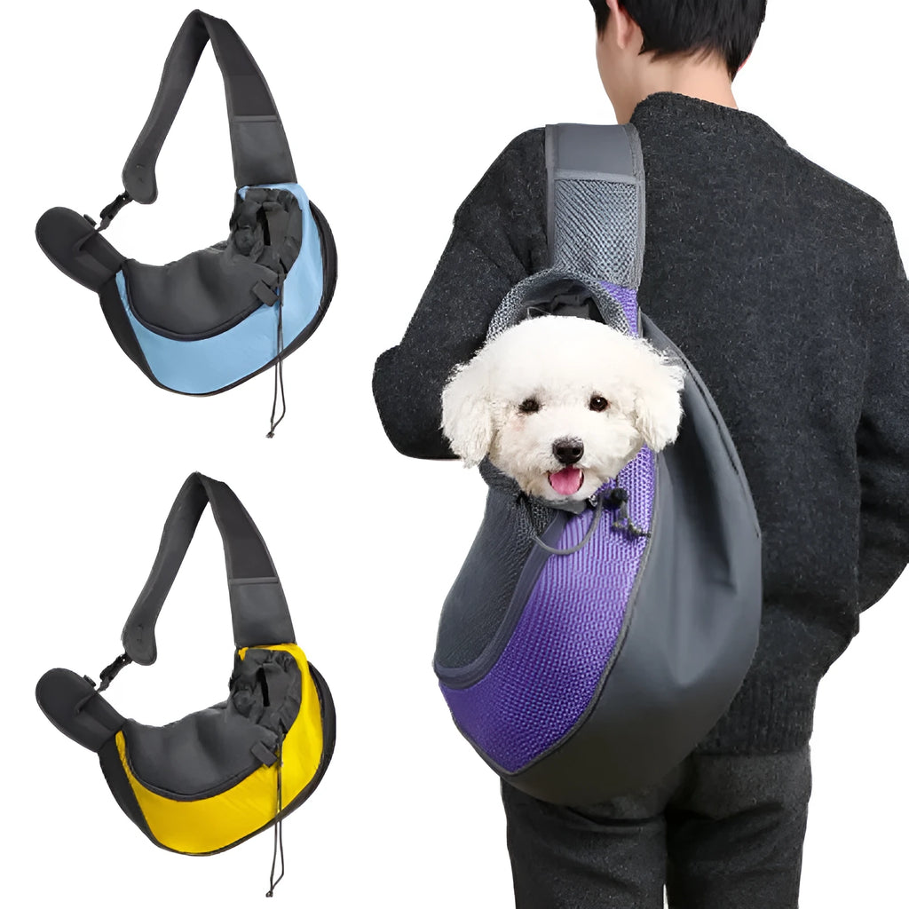 Breathable mesh pet shoulder bag for small dogs and cats up to 12kg in multiple colours