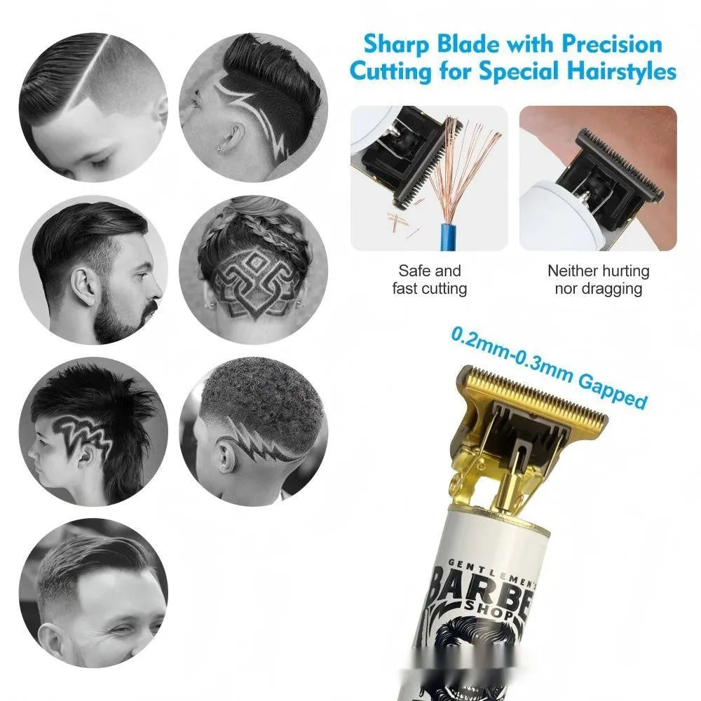 Rechargeable hair clipper with stainless steel cutter head and USB charging port