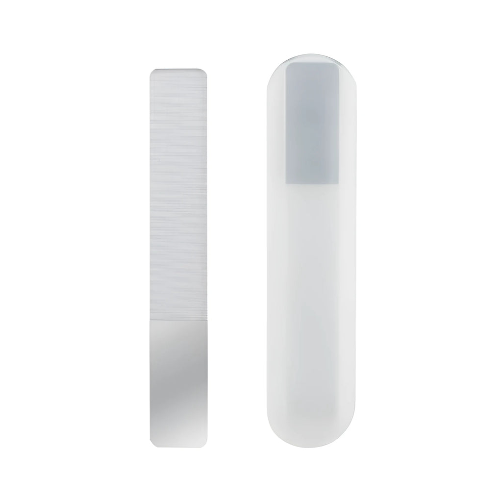 Nano glass nail file for physical nail polishing, transparent colour, size 9 x 1.3 x 0.2 cm
