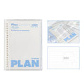 A5 PVC notebook storage can in blue colour showing dimensions of 148mm by 210mm