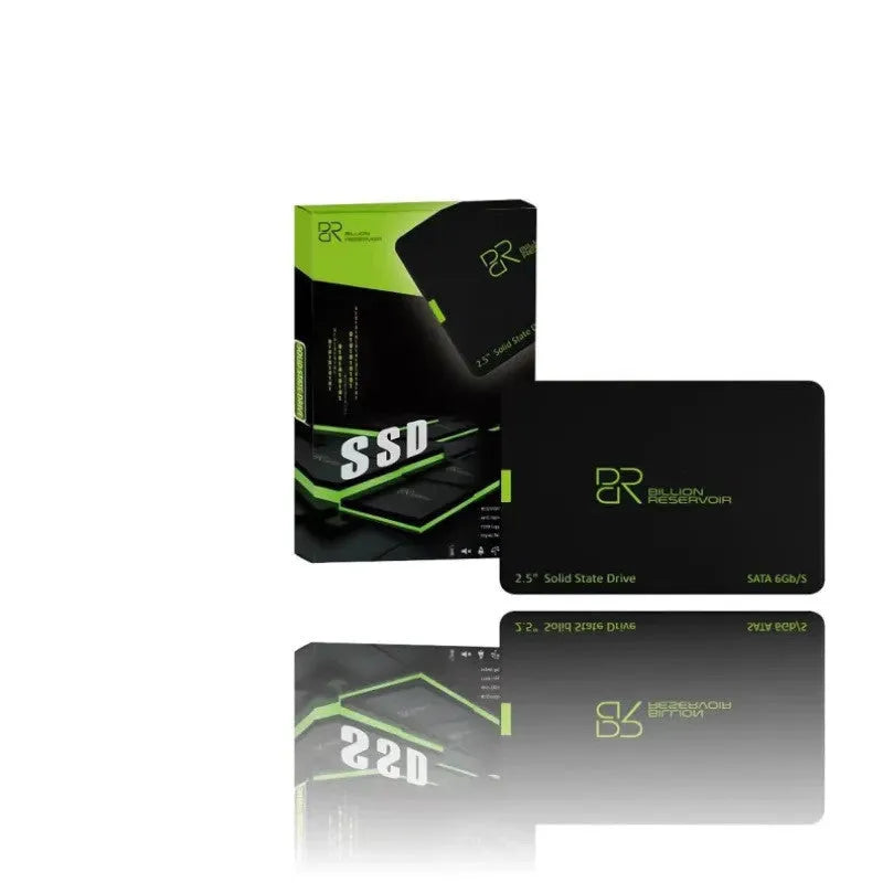 Black plastic 2.5-inch solid state drive with SATA3.0 interface for desktop and notebook storage