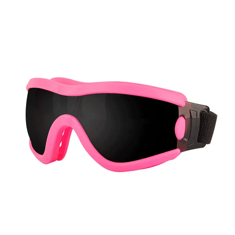 Pet dog sunglasses with PC frame in multiple colours and lens options for UV protection
