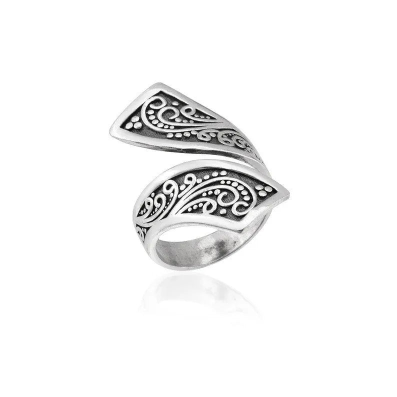 Silver-coloured adjustable minimalist geometric ring for women