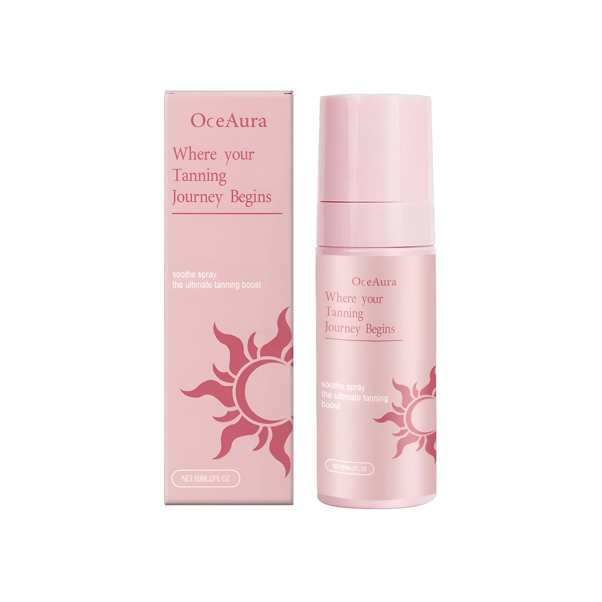 60ml Sun Free Tanning Spray bottle with aloe leaf extract and green tea extract, water-based self tan mist
