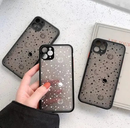 Black Eye Care Skin Sensation Shell iPhone case with anti-blue light screen protector fitted on an iPhone