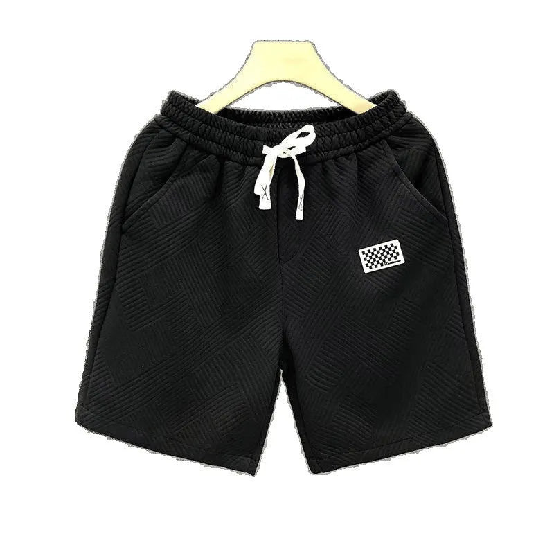 Men's casual sports shorts in white, black or green with micro-elastic polyester fabric