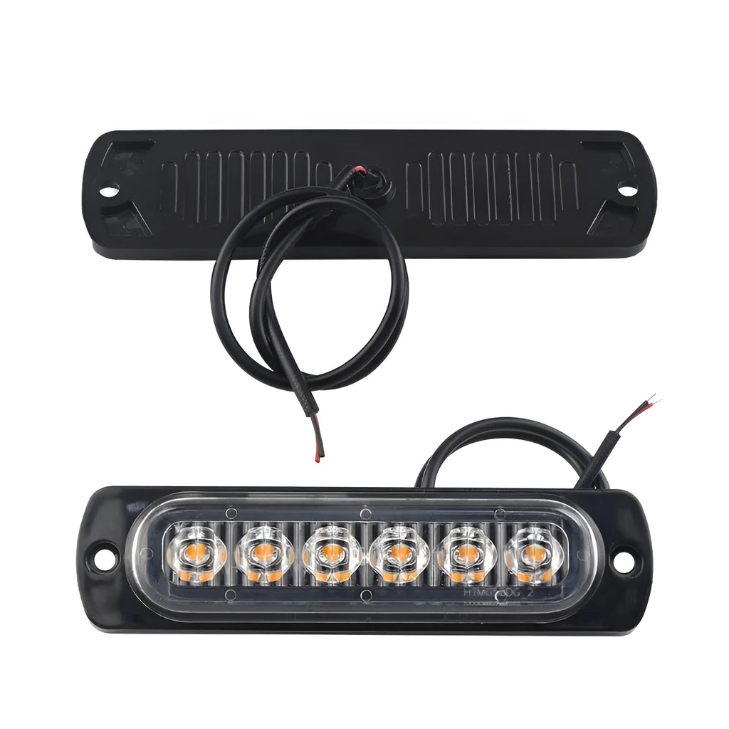 6LED flashing side light for pickup truck, 12V 10W aluminium alloy side warning lamp, 118 x 28mm