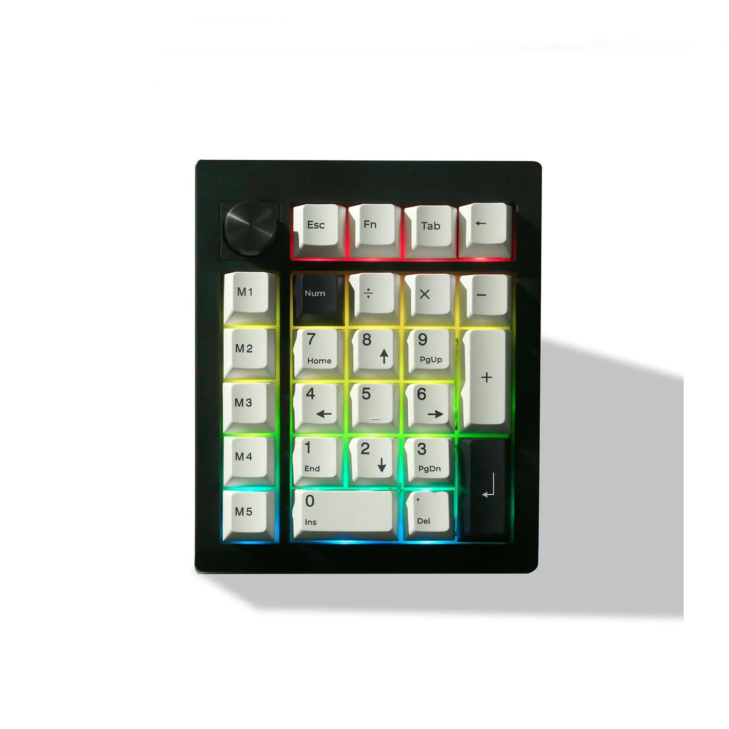 Wireless mechanical numeric keyboard with dedicated number pad shown in black and white colour options