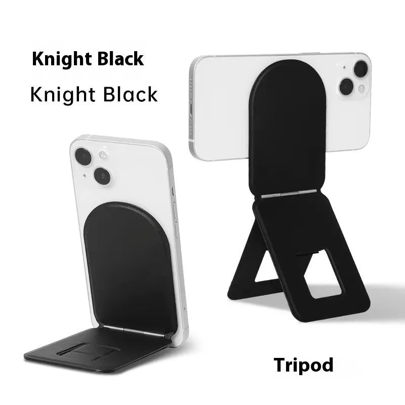 Live Selfie leather mobile phone holder in Dream Purple, Knight Black, or Mist Gray for universal fit