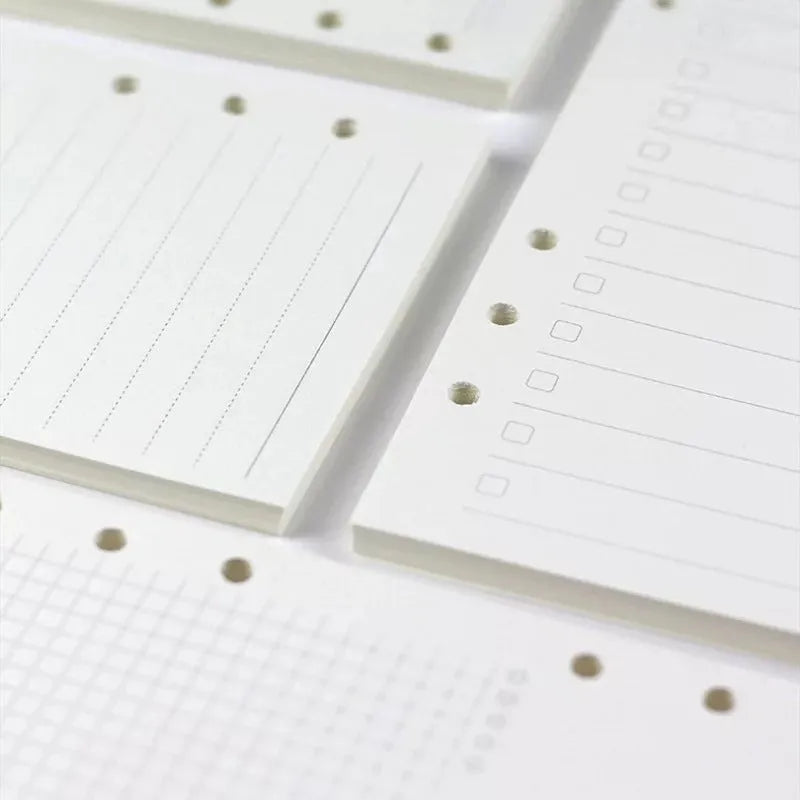 6-hole loose-leaf refill paper in A5, A6 and A7 sizes, 40 sheets of Daolin paper, blank dot square and lined options