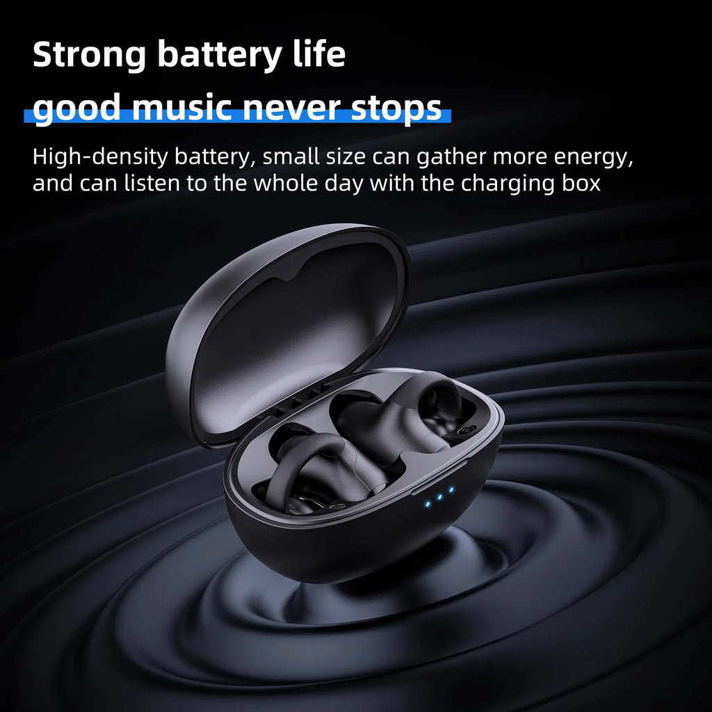 T306 wireless Bluetooth gaming headset with ear-hook design in black colour
